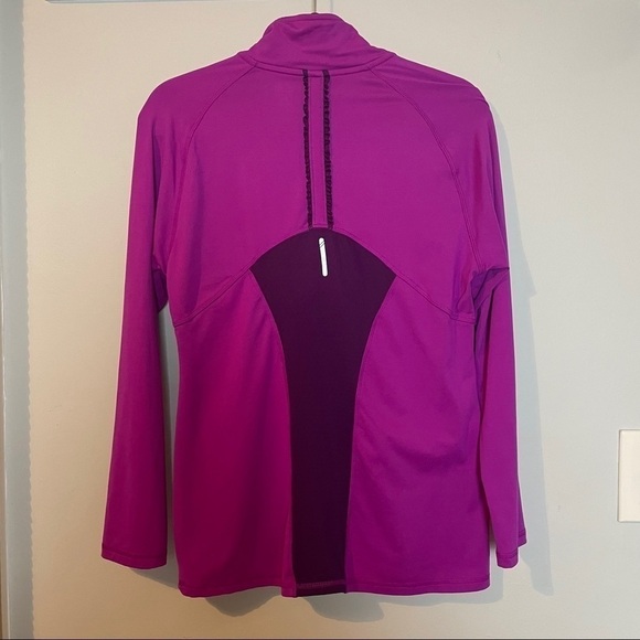 Champion Magenta Long Sleeve Zip Front Pullover Shirt - Picture 5 of 11